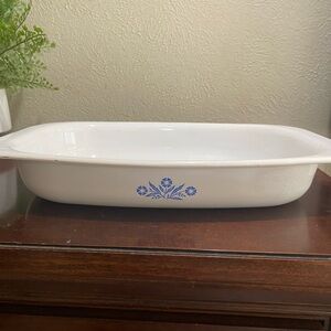 Vintage, Corning Ware Blue Cornflower, Rectangular Roaster,  P21 Model. 13x9x2